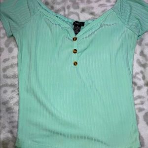 Mint Green Off Shoulder Top